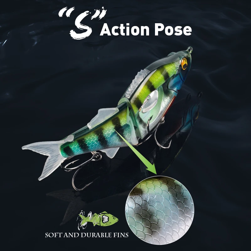 LEYDUN-Señuelos de Pesca con vibración de hundimiento lento, aletas luminosas suaves de 130mm y 32g, cebos duros Wobblers - imagen 5