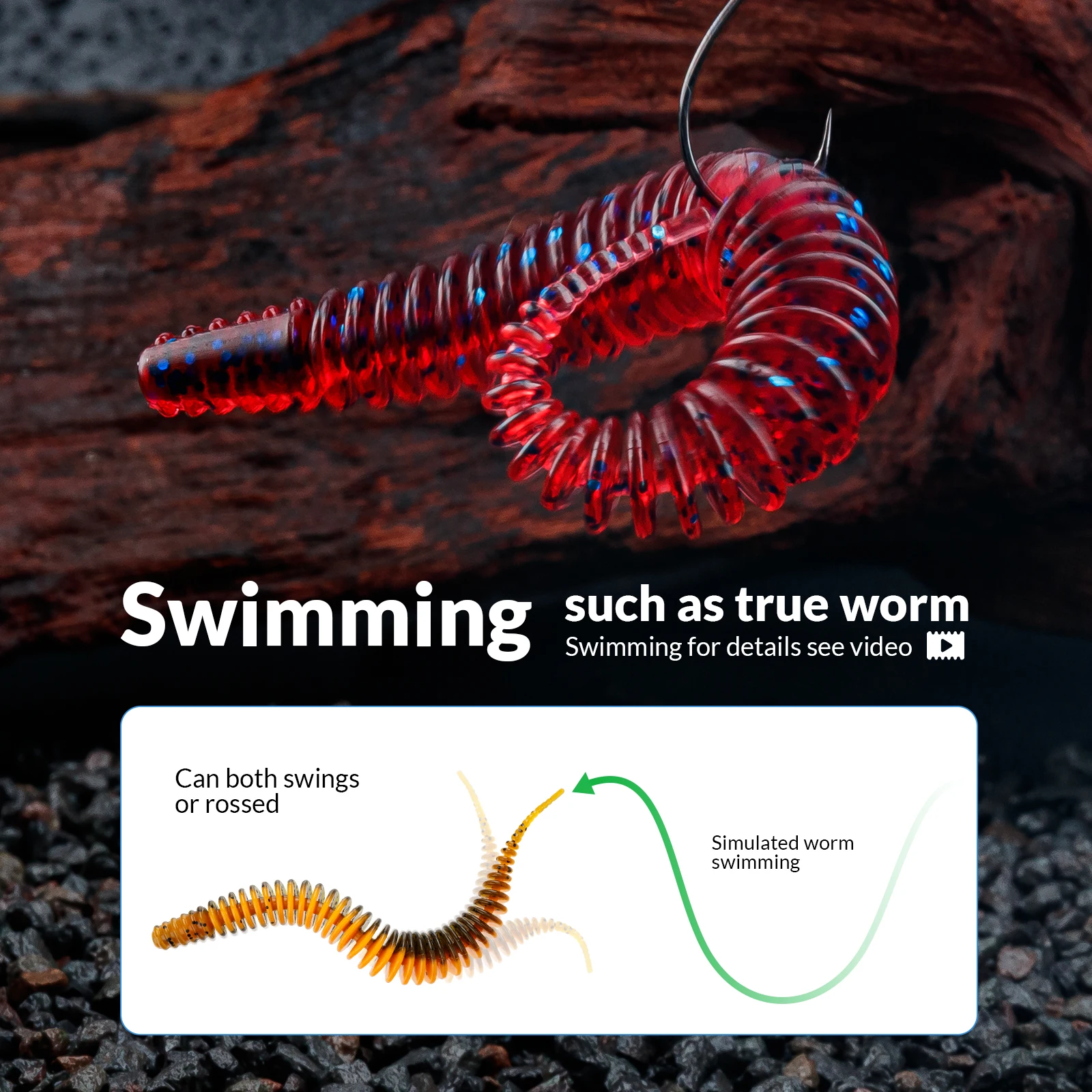 8/10 Uds Wobbler cebos de gusano blandos 80mm 100mm Señuelos blandos de pesca nimbaits de silicona para carpa lubina pesca de Lucio cebo Artificial - imagen 2