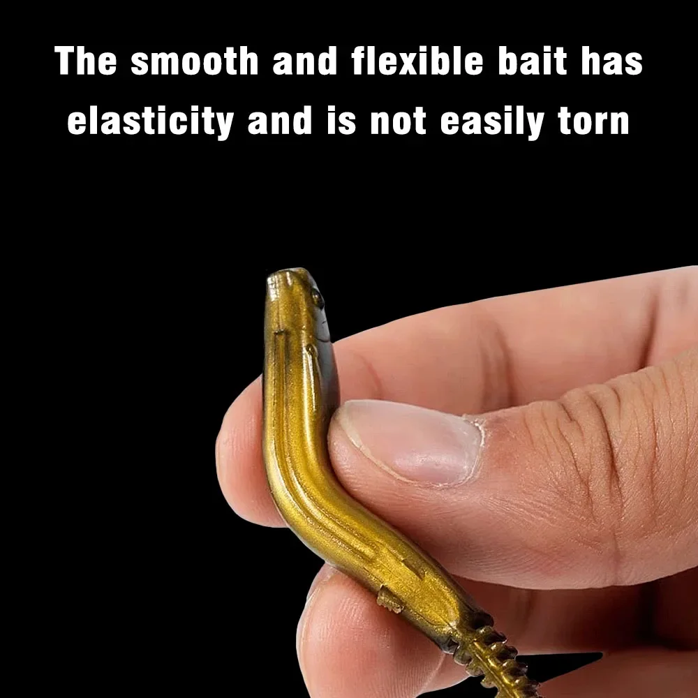 MNFT 7CM/2,2G señuelo de pesca con cola oscilante suave, cebo Artificial pequeño de silicona para lubina - imagen 5