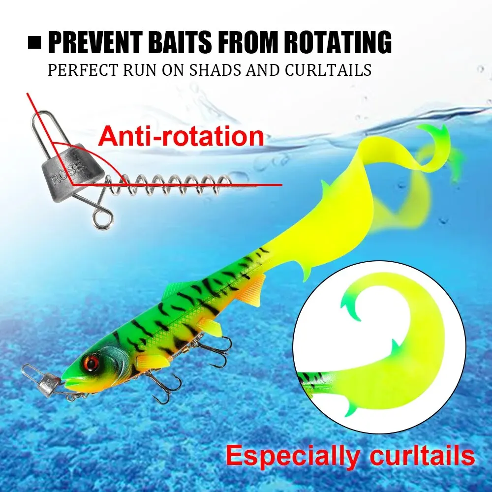 Spinpoler-tornillo poco profundo de profundidad múltiple, sistema de rotación sin Lucio, 5g, 10g, 15g, 20g, Softbait de plomo, aparejo de cola rizada, accesorios de equipo de pesca - imagen 3