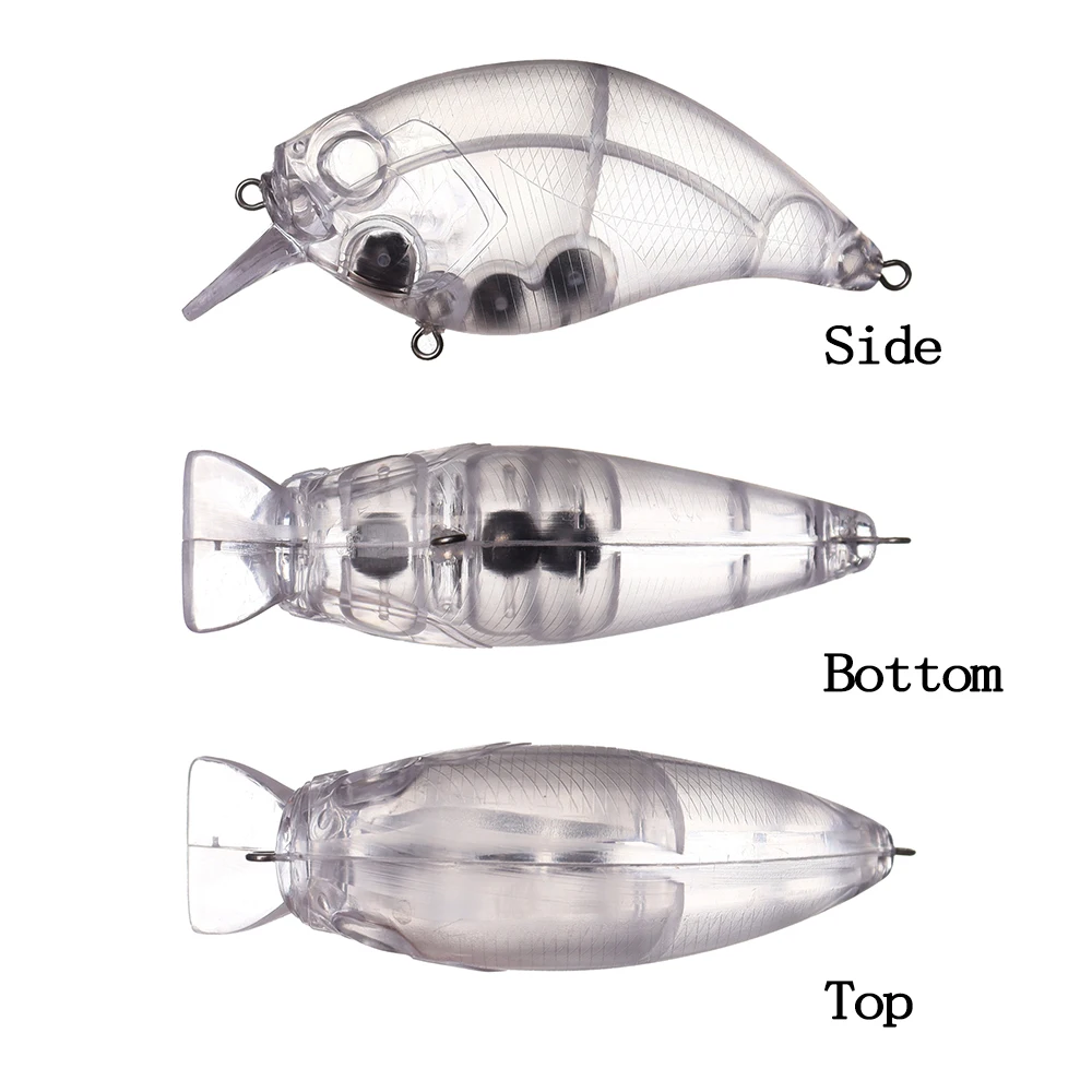 Chan'sHuang, 10 Uds., cebo en blanco sin pintar, 11,5 cm, 42,3g, sonajero flotante, Crankbait para niño grande, señuelo de pesca Artificial hecho a mano - imagen 3