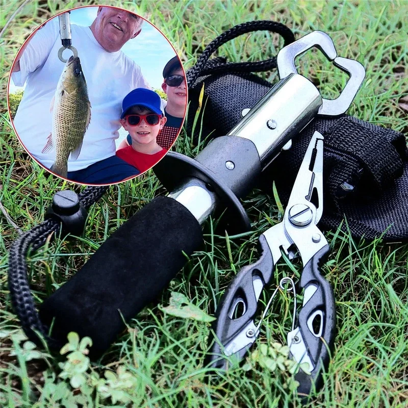 Juego de herramientas de agarre para peces, mango de EVA, removedor de anzuelos de anillo dividido, alicates de pesca, alicates de aluminio resistentes al agua salada