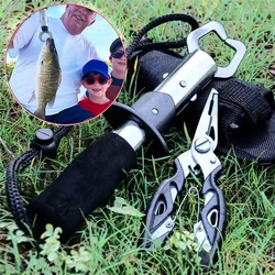 Juego de herramientas de agarre para peces, mango de EVA, removedor de anzuelos de anillo dividido, alicates de pesca, alicates de aluminio resistentes al agua salada