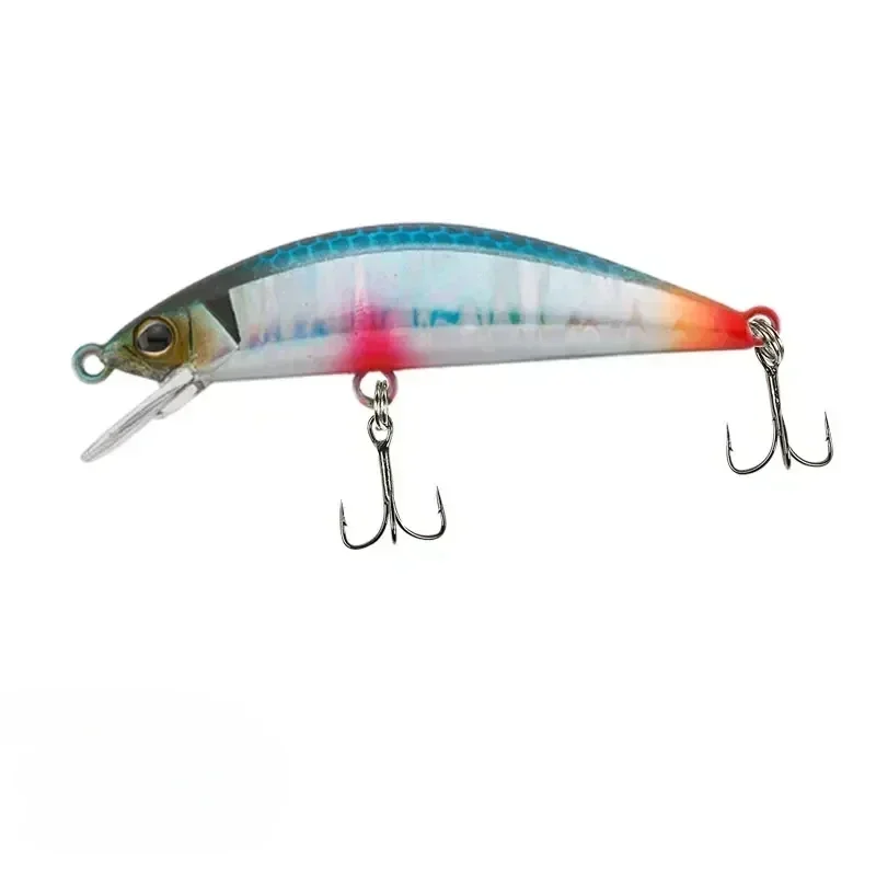 ALASICKA 4,6 cm/3,5g sumergible Mini Minnow Bass Bucktails flujo de agua dulce señuelos ganchos de púas pintura en aerosol de alta calidad