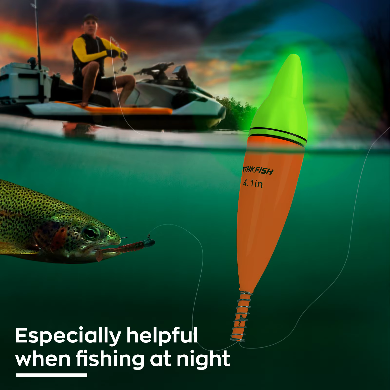 Flotadores de pesca con luz LED agua dulce Crappie Walleye - imagen 2