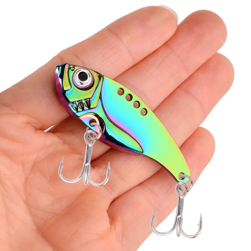 3 uds 3D Metal cigarra Vib Señuelos de Pesca 3g 7g 10g 15g 20g vibración cuchara señuelo cebo duro lubina Isca Crankbait Wobbler Spinner - imagen 2