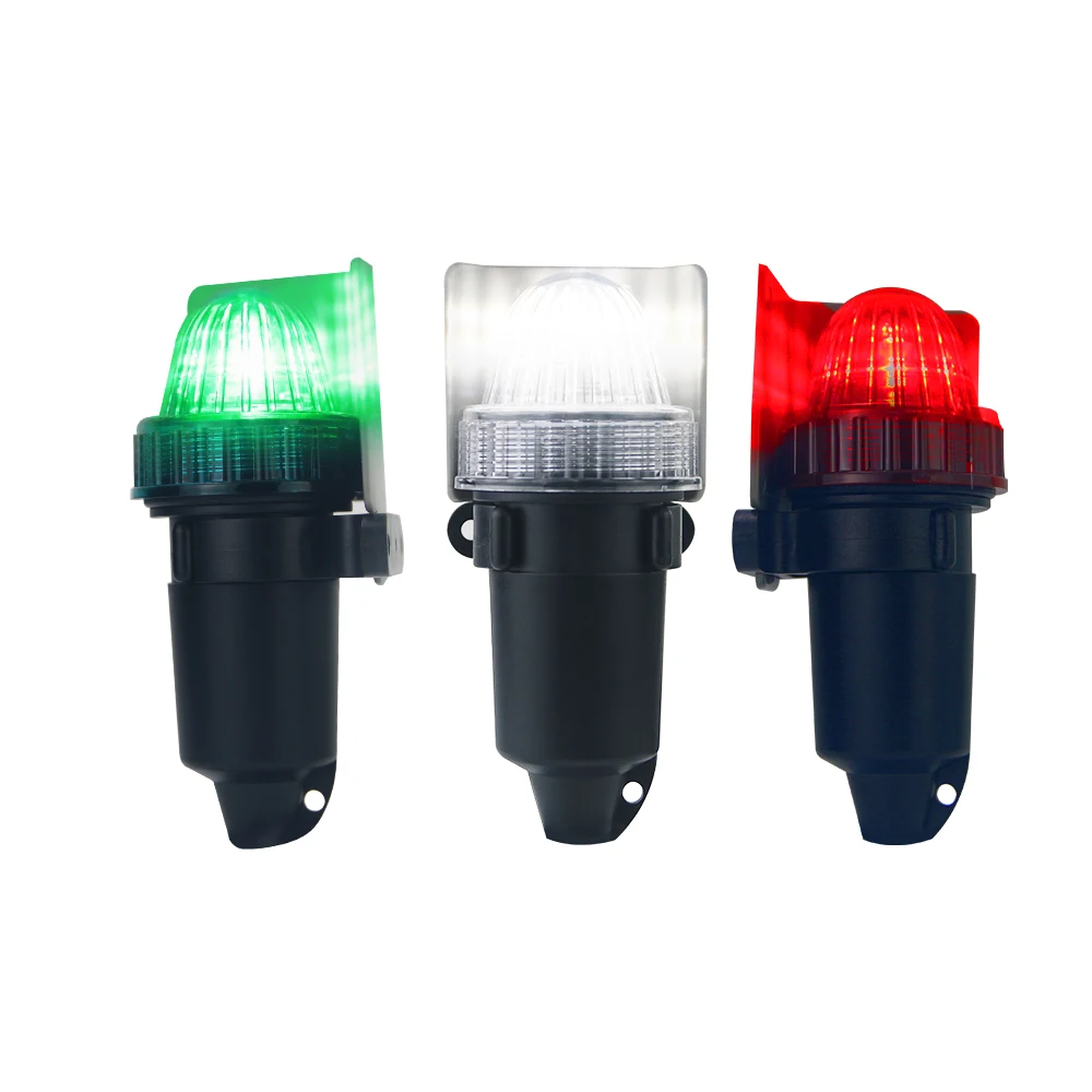 Juego de luces LED de estribor y popa para barco, navegación con batería, Puerto poco profundo, flotante e impermeable, batería AA, 3 piezas - imagen 2