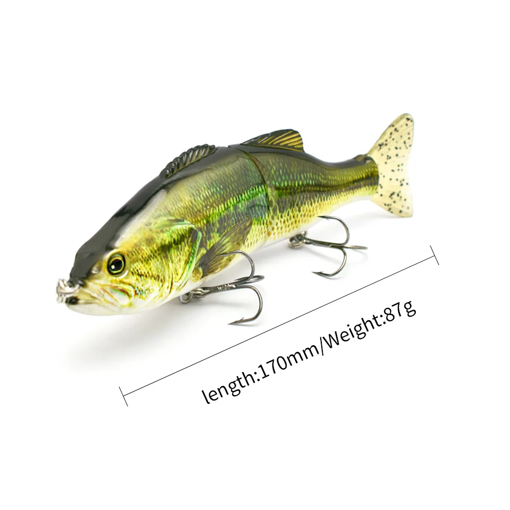 WATERBOY-señuelo de pesca multiarticulado, cebo duro de 2 secciones, Swimbait, aparejos de pesca artificiales, 17cm, 87g - imagen 5