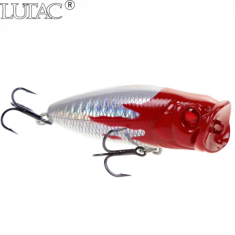 LUTAC Popper-señuelo duro 3D, anzuelo de pesca clásico de 80mm, 18,7g, 8 colores - imagen 5