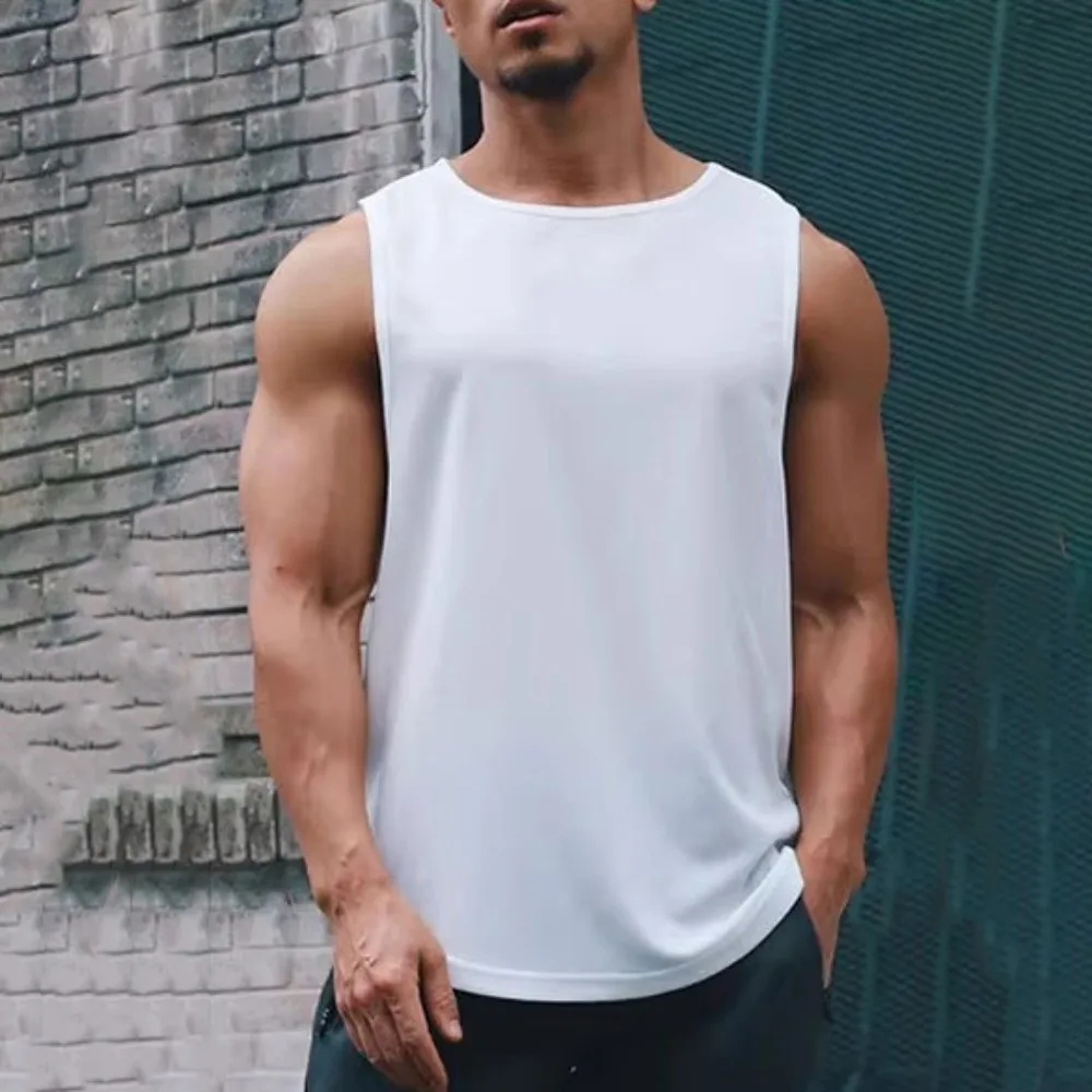 Chalecos musculosos, camiseta sin mangas deportiva, camiseta sin mangas holgada de secado rápido para correr, camisetas simples transpirables para hombres, chalecos de baloncesto