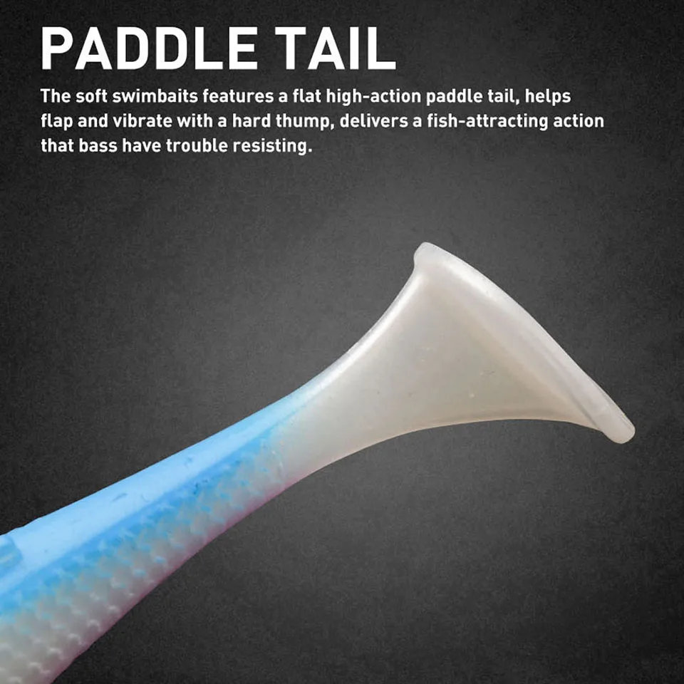 Señuelo de Pesca de PVC tipo T, 3 unids/lote, 100MM/11,5G, Swimbait Artificial, Wobblers - imagen 5