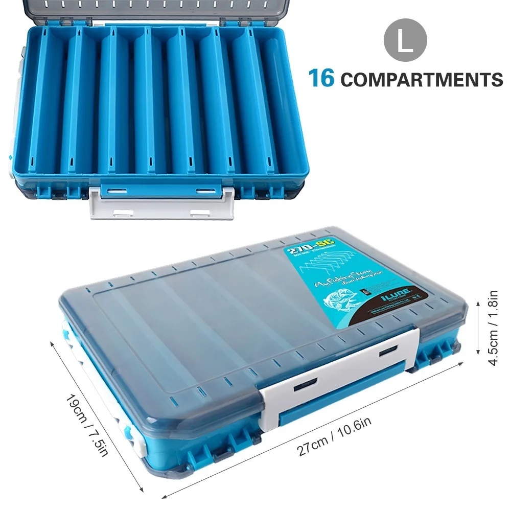 Caja organizadora de pesca doble cara – Impermeable grande para señuelos - imagen 5