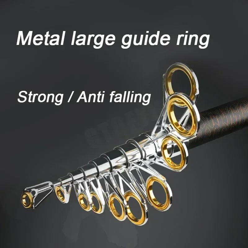 GTOFYU-caña de pescar telescópica de fibra de carbono, aparejos de pesca telescópicos giratorios, 1,2-2,3 M - imagen 5