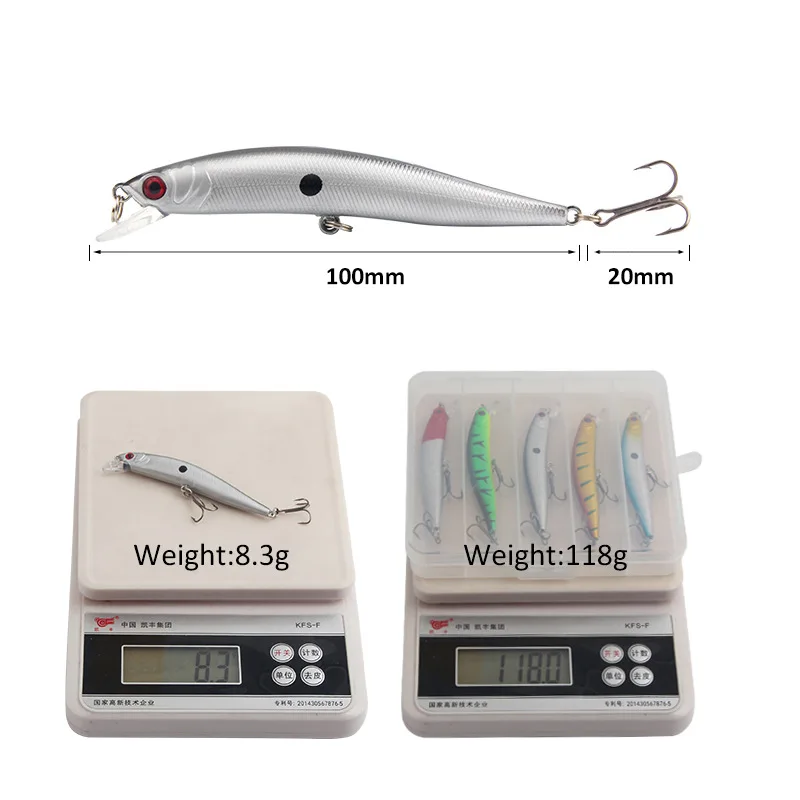 Señuelo de pesca Minnow, 10cm, 8,3g, cebo duro suspendido para peces, Wobblers para Lucio, lubina, Crankbait Swimbait, Jerkbait, trucha, señuelos artificiales - imagen 5