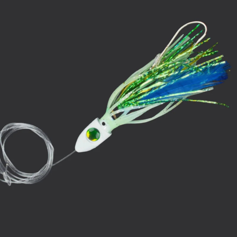 1 unidad de 10/11cm, 10/33g, Ideal para lubina, caballa española, señuelo de pesca nocturno de mortero, falda de plumas de pulpo, cebo acrílico Artificial - imagen 2