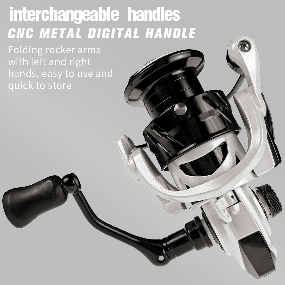 Carrete de Pesca giratorio 5,2: 1, Ratio de engranaje 5 + 1BB, rodamientos de acero inoxidable, equipo de Pesca de agua salada de carpa, arrastre máximo de 15kg - imagen 5