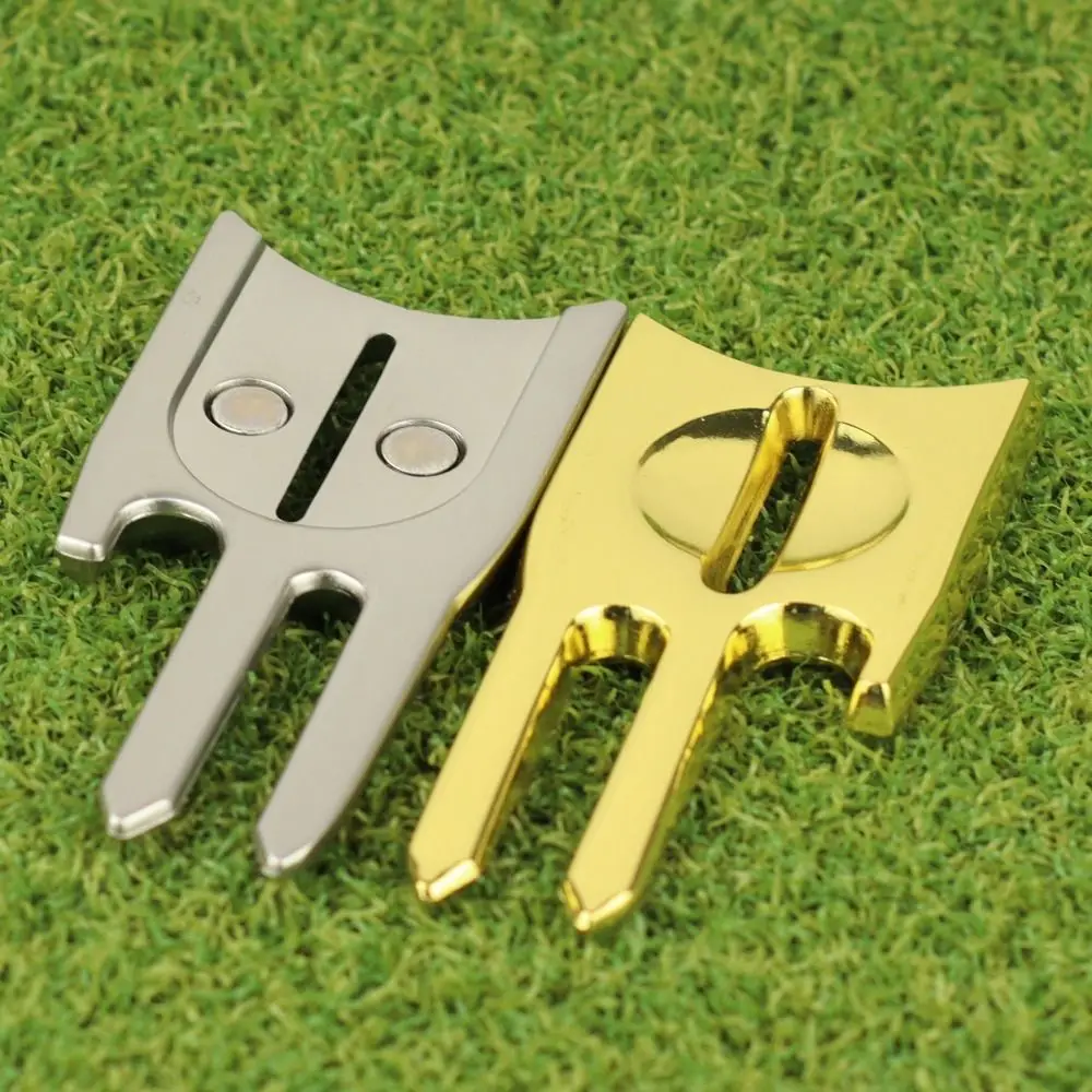 Divot-Herramienta de aleación de Zinc 6 en 1, herramienta de reparación de Divot de Golf a prueba de óxido, horquilla de reparación de Golf magnética multifuncional, amante del Golf - imagen 5