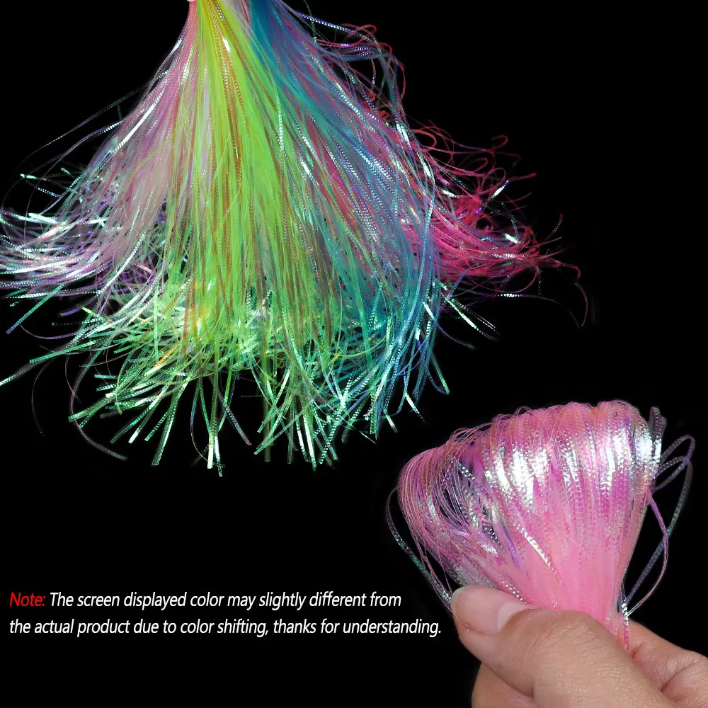 Bimoo-oropel UV corrugado de 1mm de ancho, hebras brillantes, simulan escamas de pescado para atar pececillos, serpentina, moscas de agua salada - imagen 5