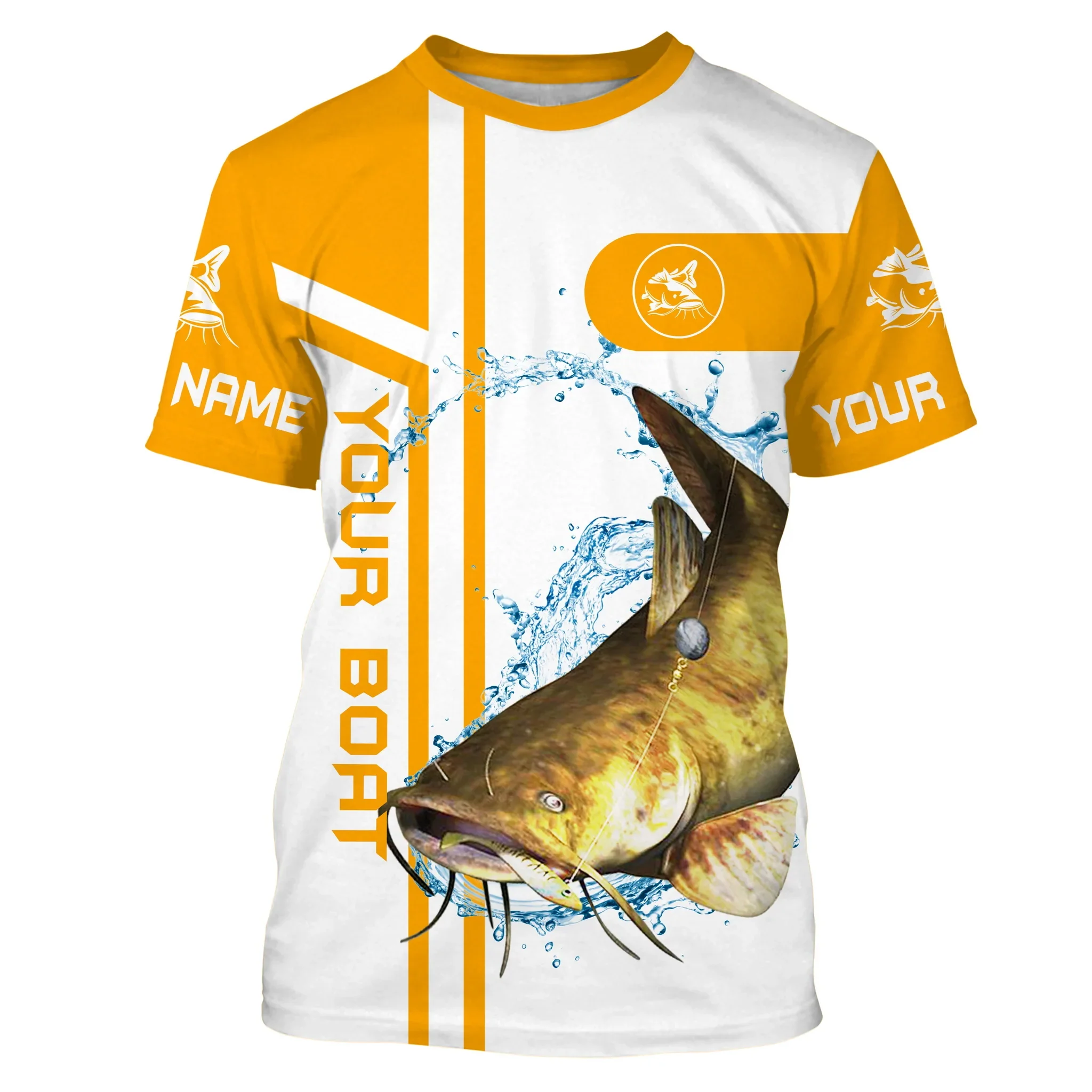 Peces de gato pesca peces de agua dulce personalizar nombre 3D completamente impreso camiseta para hombre estilo fresco de verano camiseta Casual Unisex TX272 - imagen 5