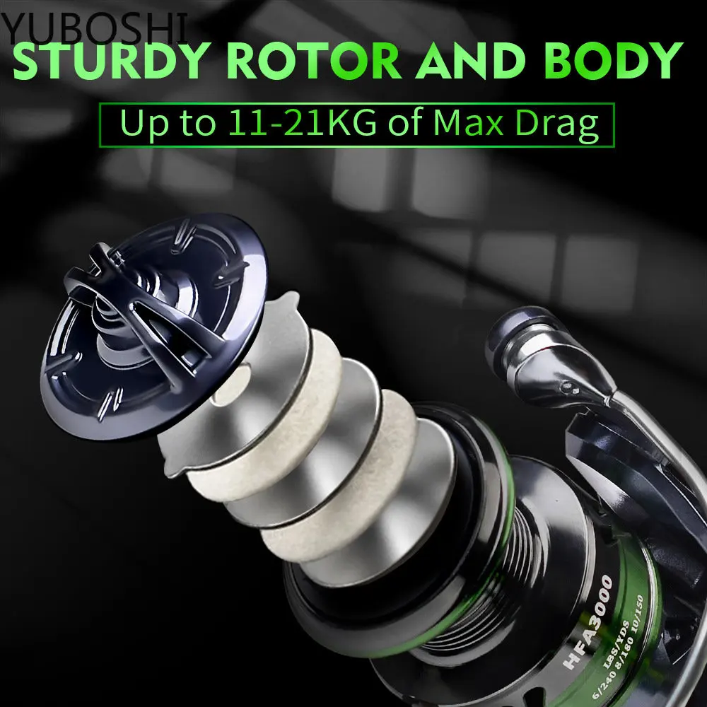 Carrete de pesca giratorio de lubina de agua salada, rueda de Metal atornillable 13 + 1BB, 5,2: 1/6, 2:1, alta velocidad - imagen 4