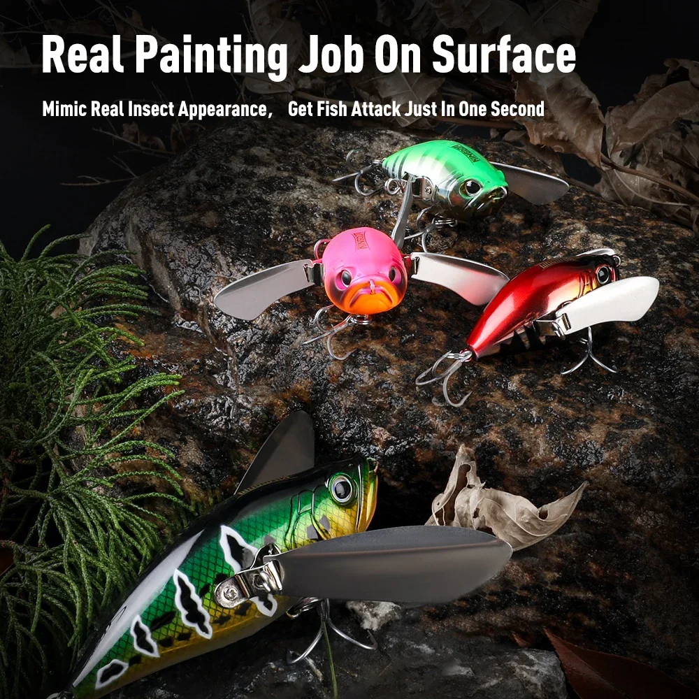 Kingdom-señuelo de pesca flotante biónico, Topwater, 8g, 30g, 45mm, 85m, Wobbler, alas de Metal, ruidoso, Atificial, cebos de pesca duros, perca de lubina - imagen 5