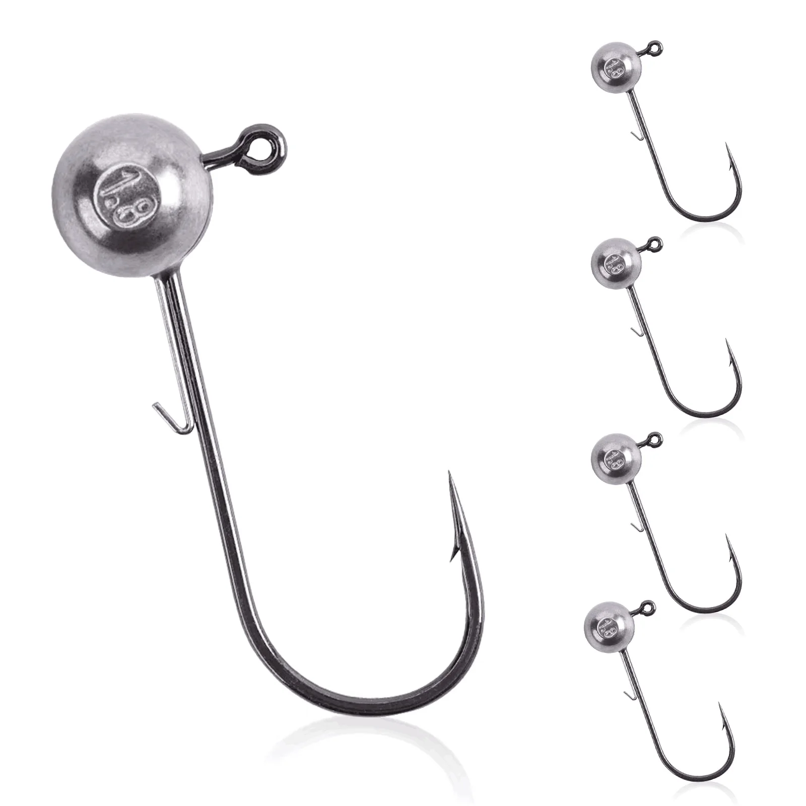 Goture 3-5 Uds anzuelo de cabeza de plantilla de tungsteno 1,8g/2,7g/3,5g/5,3g/7g cabeza de plantilla de bola redonda gancho de tungsteno señuelo de gusano suave accesorios de pesca