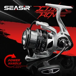Seasir Cyberron-carrete de spinning con mango de potencia, 5 + 1Bb, arrastre de 13kg, resistente al agua de mar, engranaje de Metal de alta resistencia, buje de latón de acero inoxidable