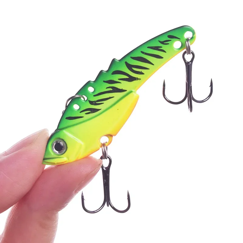 Señuelo de hoja VIB de Metal para invierno, 5,5 cm, 13g, ojos 3D, lápiz, cuchara, Spinner, equilibrador, Señuelos de pesca, cebo duro, aparejos de lubina con gancho, 1 ud. - imagen 2