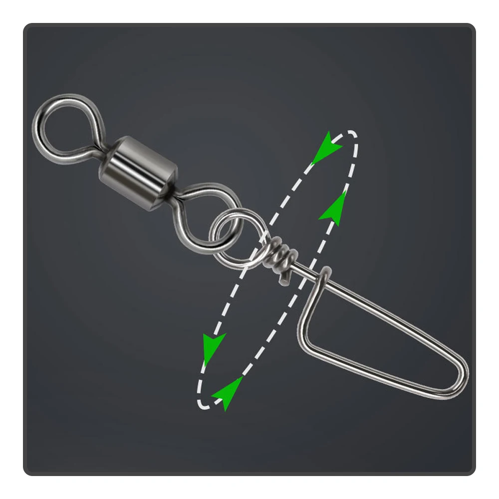 Conector giratorio de Metal de alta calidad + pasador curvo, suministros de pesca en mar y roca, accesorios de pesca - imagen 4