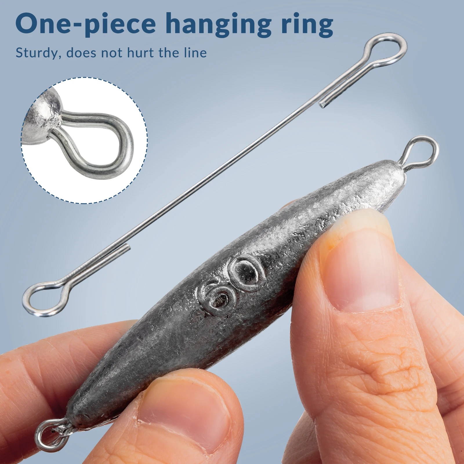5 uds 100g 120g pesas de pesca plomos Drop Shot plomo con doble anillo cables de pesca peso accesorios de pesca - imagen 2