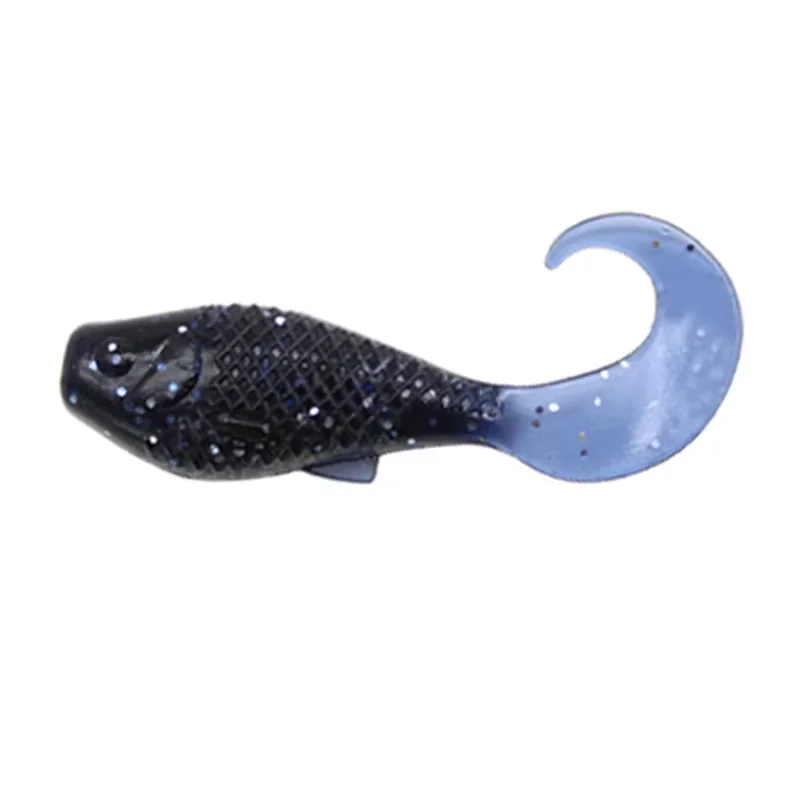 4,5 cm 1,3g 20 piezas señuelo de pesca larva aparejos blandos cebo Artificial cola de paleta pececillo para perca de salmón equipo de pesca de mar de agua dulce - imagen 5