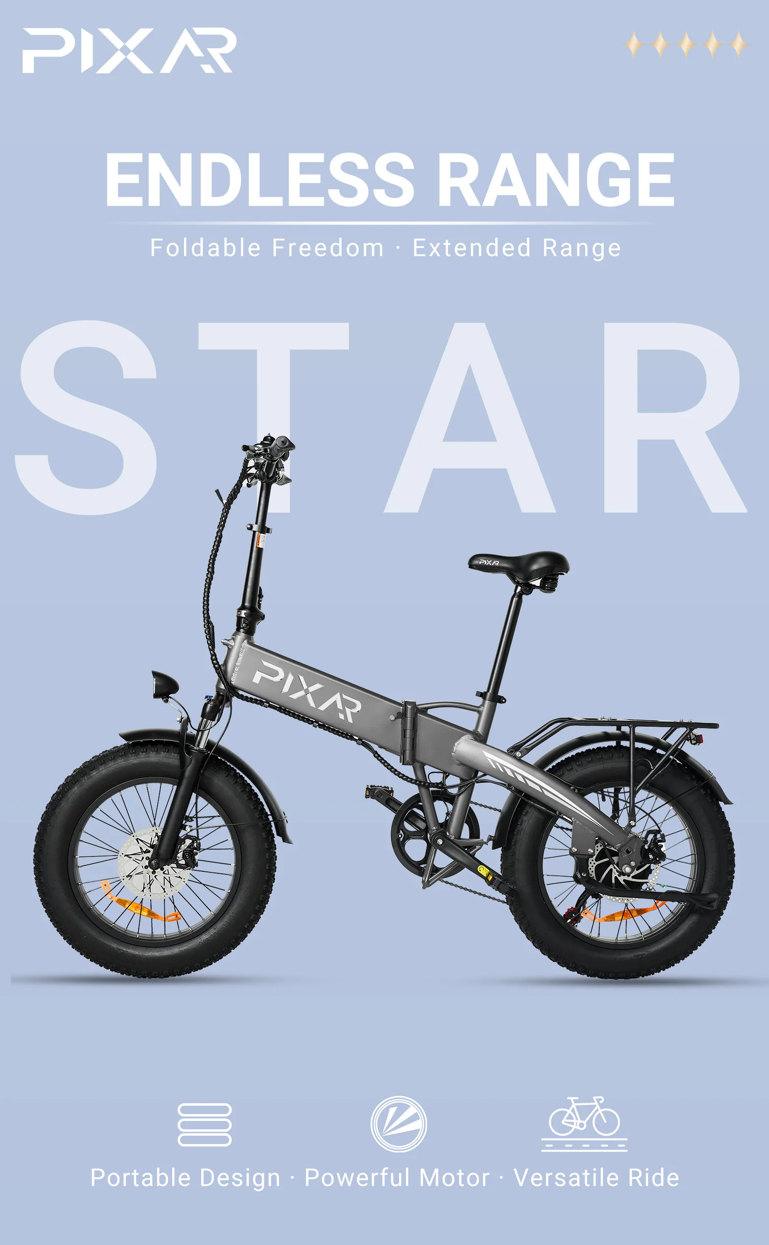 Bicicleta Eléctrica Pixar Star1 vista lateral