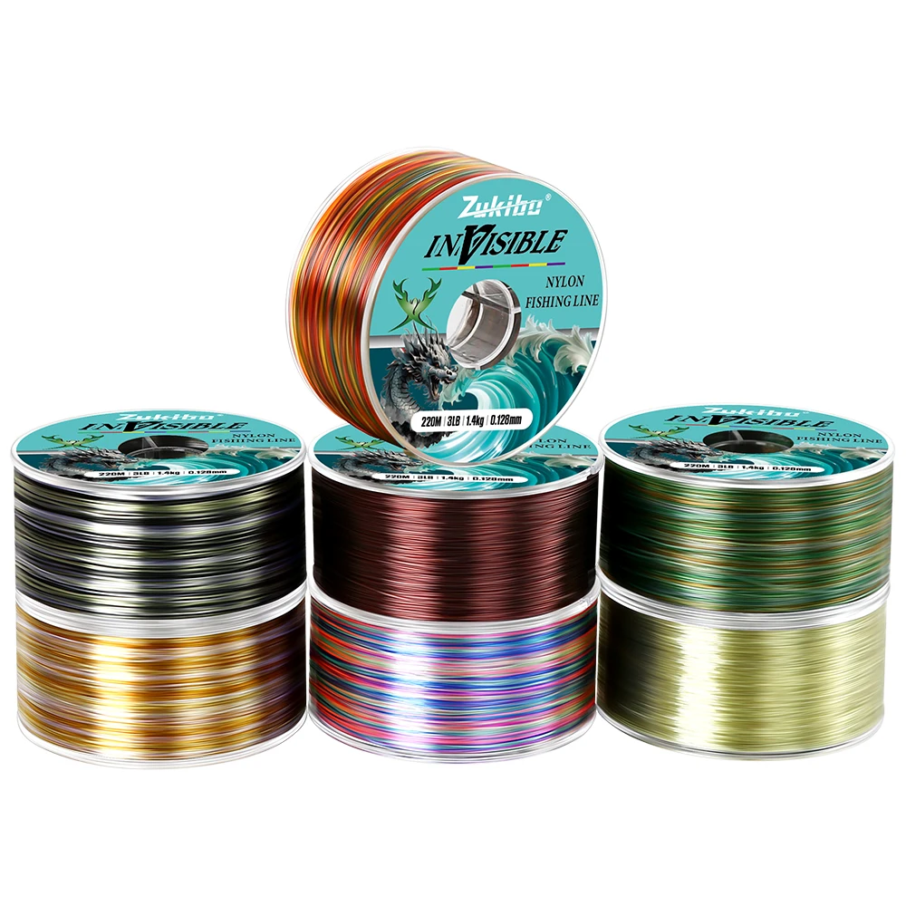 ZUKIBO JIAOLONG hilo de pescar de nailon mono japonés Invisible 220m 350m línea de mosca monofilamento súper fuerte línea de pescado de carpa de nailon - imagen 5