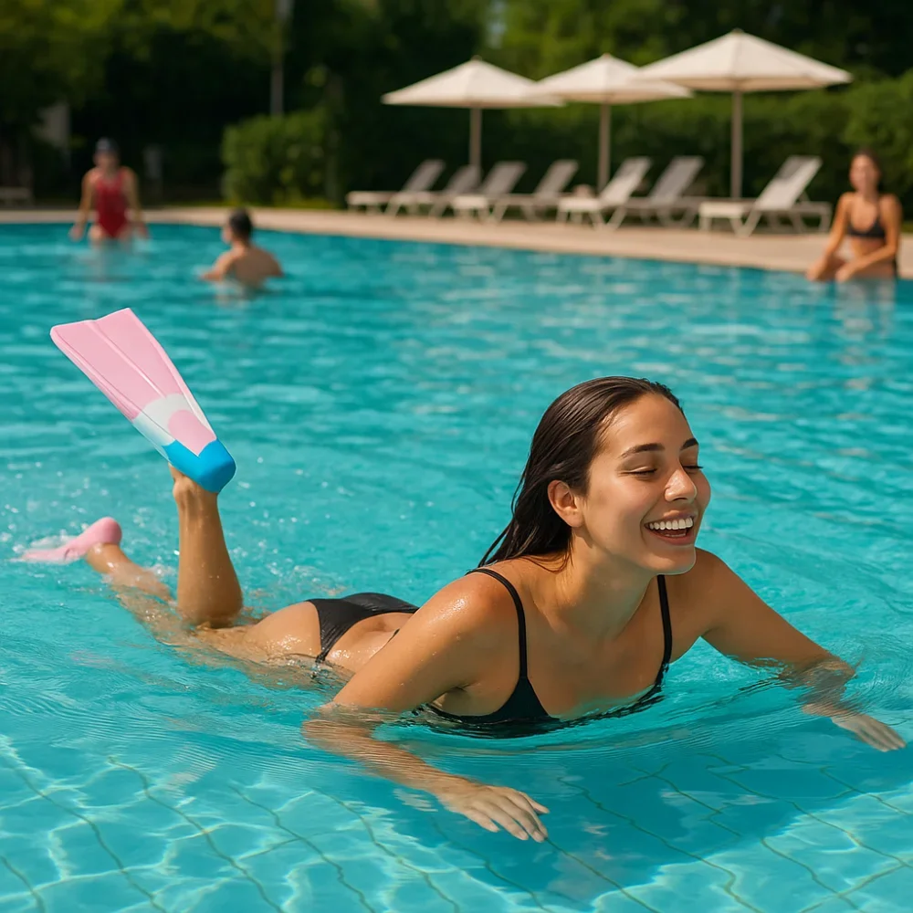 Aletas de natación de silicona profesionales, aletas de natación antideslizantes cómodas, equipo de buceo para niños y adultos - imagen 5