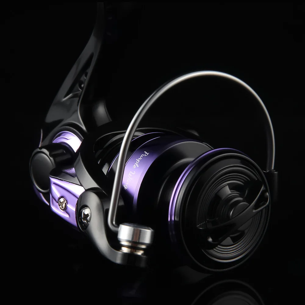 Carrete de pesca giratorio de aluminio, peso ligero, Ultra suave, relación de transmisión 5,2: 1, arrastre máximo de 16KG, carrete de aluminio CNC - imagen 5