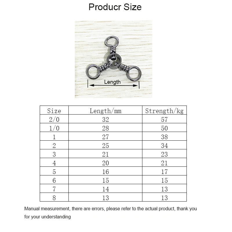 500 Uds conector de anzuelo de pesca 3 vías giratorio mar triple giratorio accesorios aparejos de pesca de agua salada al por mayor - imagen 5