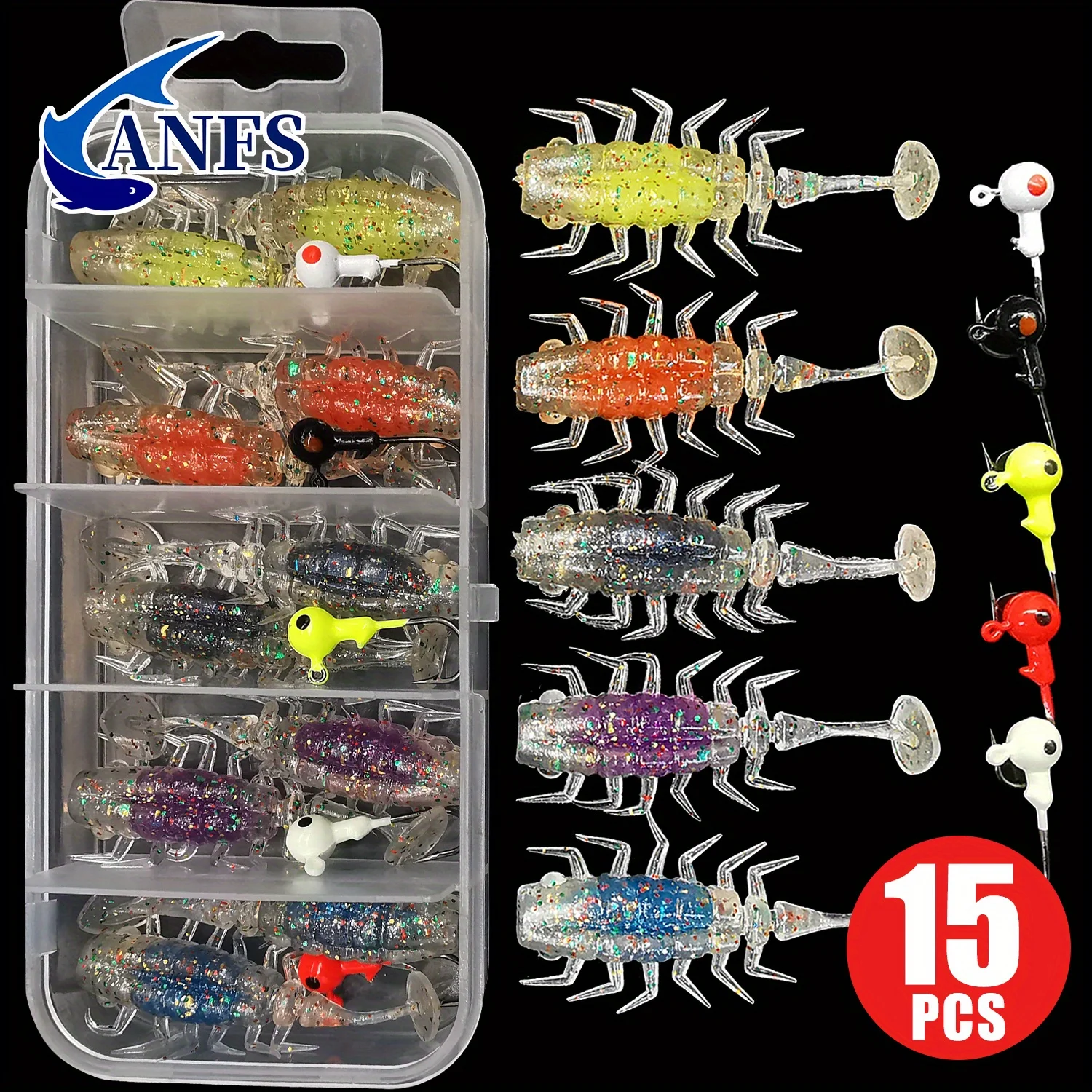 ANFS Señuelo Wobbler Transparente con Anzuelo de Plomo – Agua Dulce - imagen 3