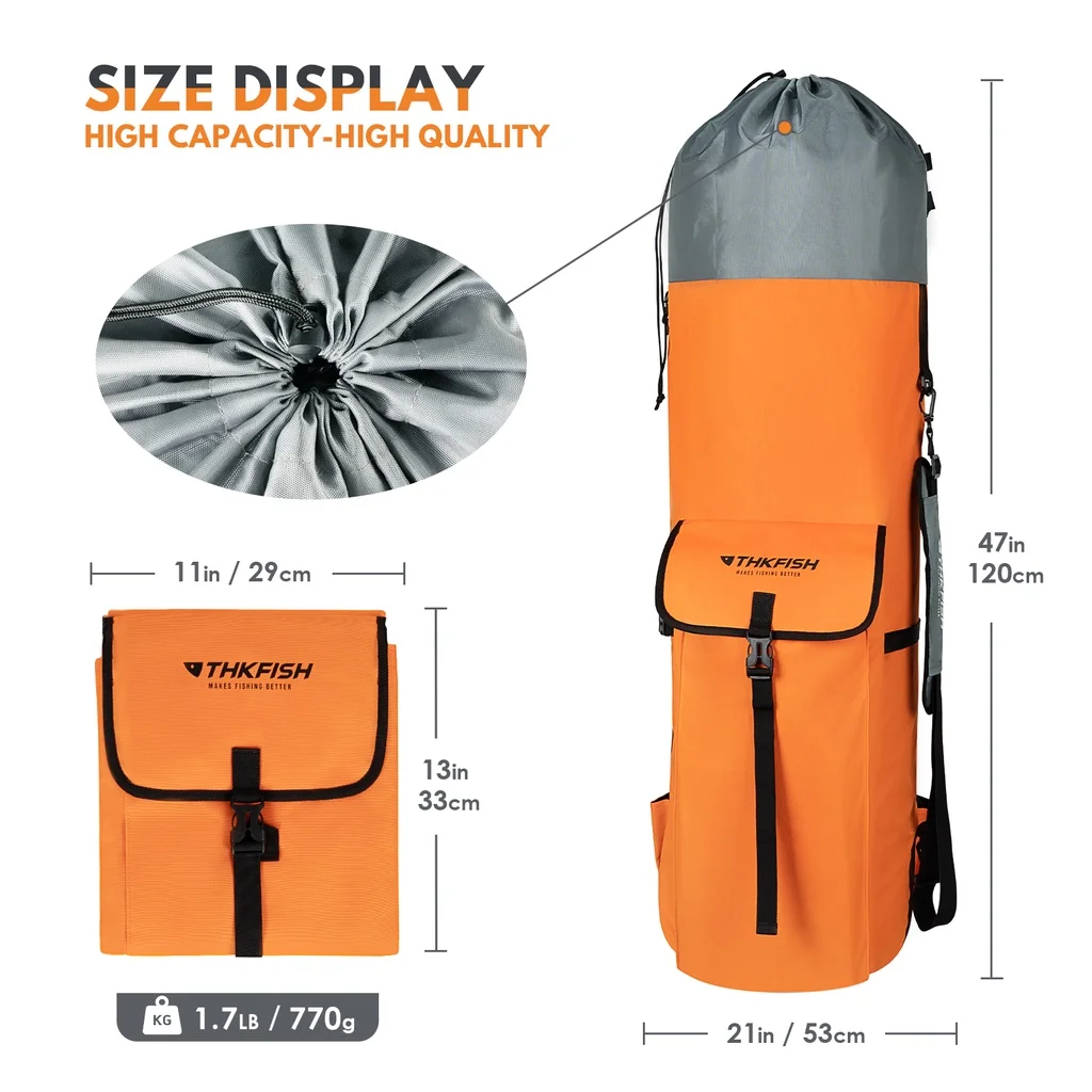THKFISH-bolsa para caña de pescar, mochila impermeable de alta resistencia, ABS, para exteriores, 1 piezas, 120CM - imagen 3