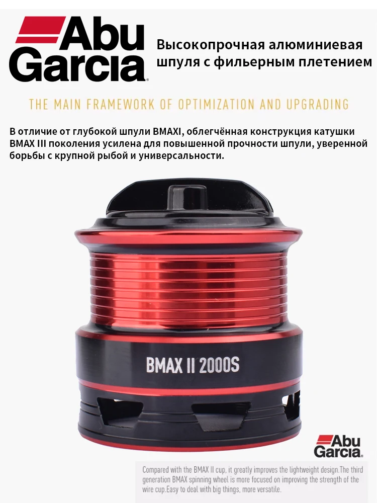 Abu Garcia BMAX 2 – Carrete baitcasting metálico con mango de repuesto
