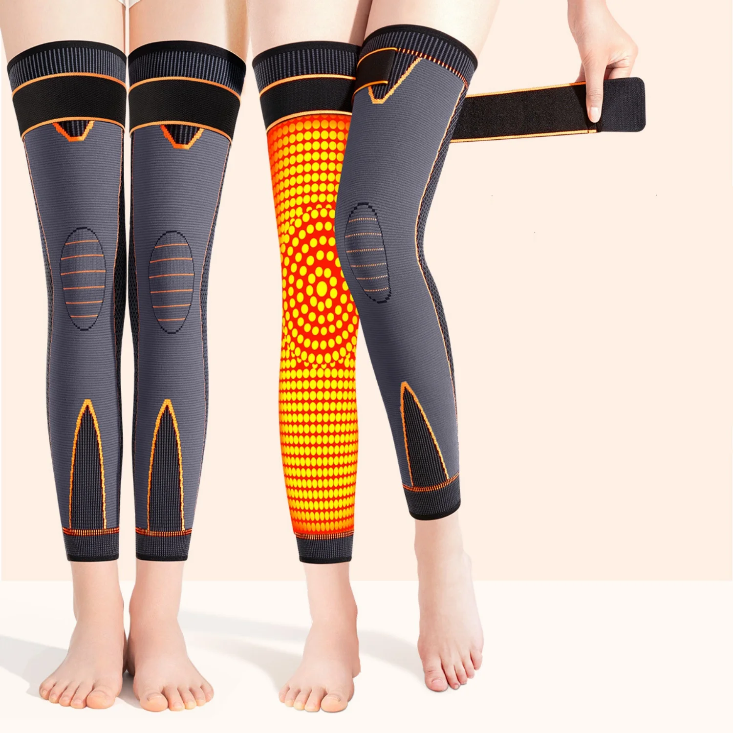 Rodilleras de compresión para ancianos, rodilleras autocalentables, elasticidad de cuatro lados, mantienen el calor, piernas frías, protección de articulaciones, 1 par - imagen 2