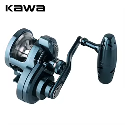Kawa nuevo carrete de Jigging lento cuerpo de Metal máquina CNC rueda de tambor arrastre máximo 25kg peso 520g rodamientos 8 + 1 relación 6,2: 1 carrete de barcos oceánicos