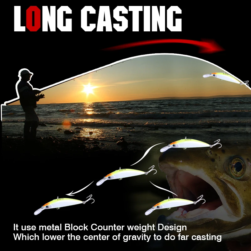 FJORD 90mm 29g pececillo de hundimiento pesado buceo 0-2,3 m cebo duro profesional Jerkbait de agua de mar con anzuelos de alta calidad señuelo de pesca - imagen 5