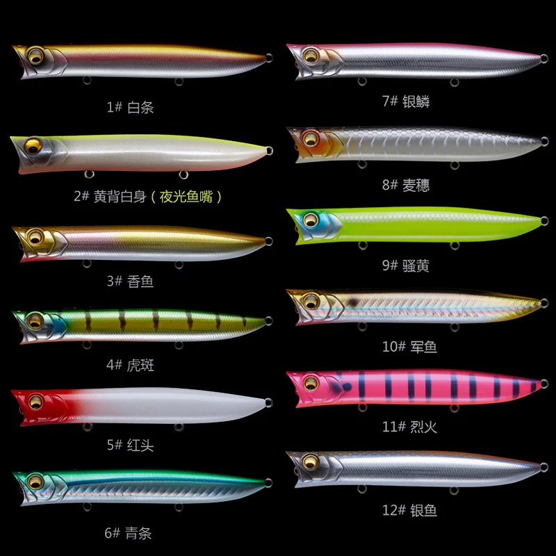 Nuevo EWE Guibo 70/85/105/115F superficie de agua flotante Popper señuelo de pesca 7g/9,5g/13,5g/18g Wobbler Artificial para lubina cebo falso - imagen 5