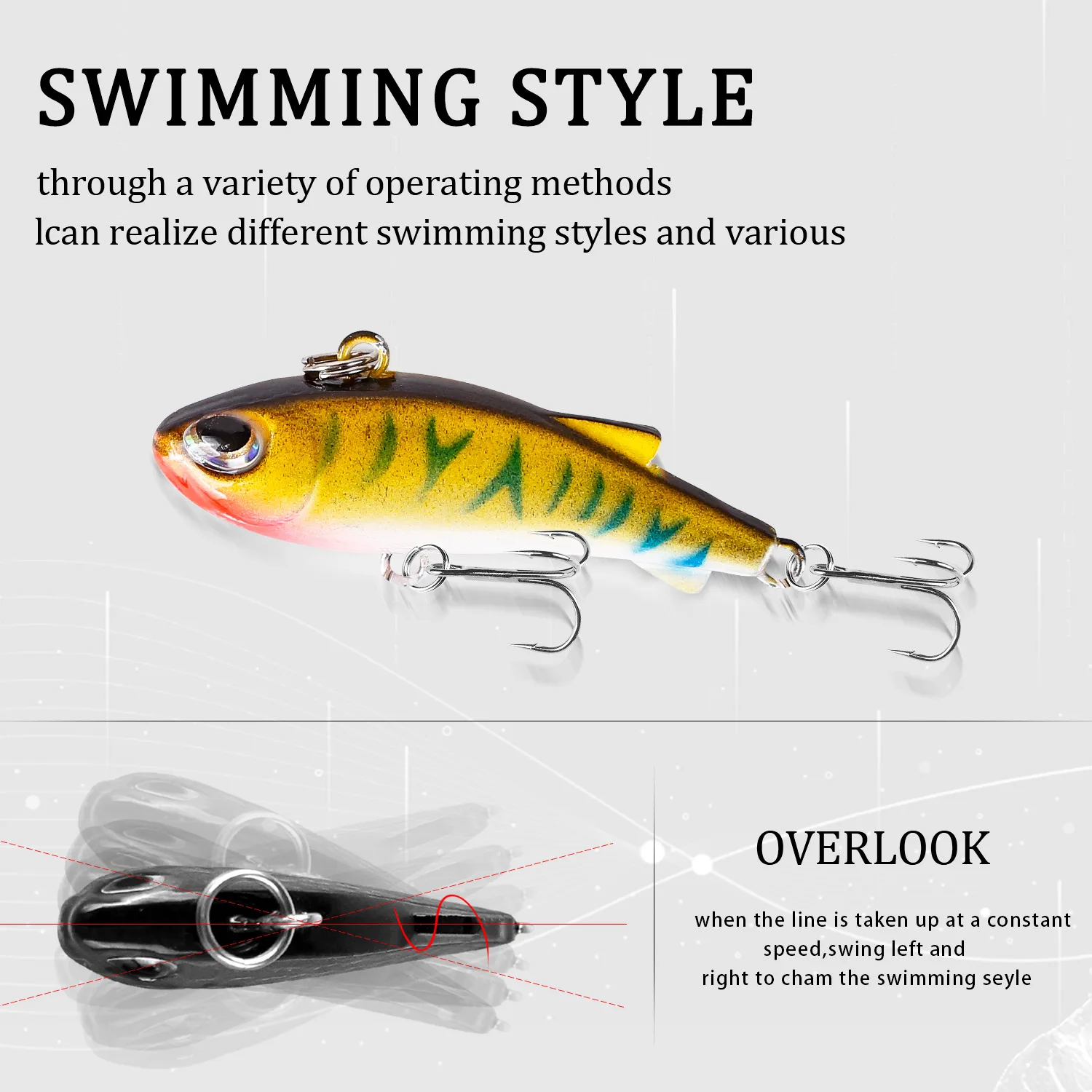 Señuelos de Pesca con vibración, 45mm, 4g, Crankbaits que se hunden, Ratlin, cebo duro Artificial de agua salada, Pesca Isca Wobblers para equipo de Lucio - imagen 4