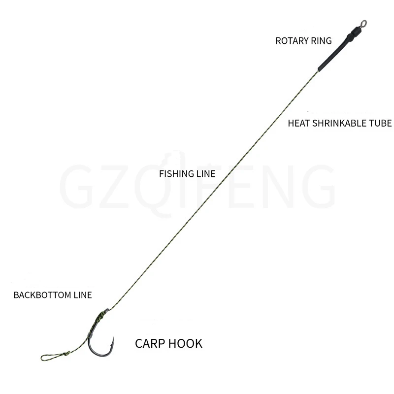 ZYZ-Juego de anzuelos de pesca de carpa, 6 piezas, anzuelos y líneas prefabricadas, tamaño 2 #/4 #/6 #/8 #, aparejos de pesca profesionales - imagen 5