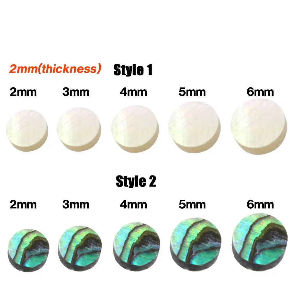 10 stks 2/3/4/5/6*2mm Onderdelen Gitaar Fretboard Toets Parel Shell Dots Abalone Inlay Dots Abalone Dots Interpunctie Punt - imagen 5