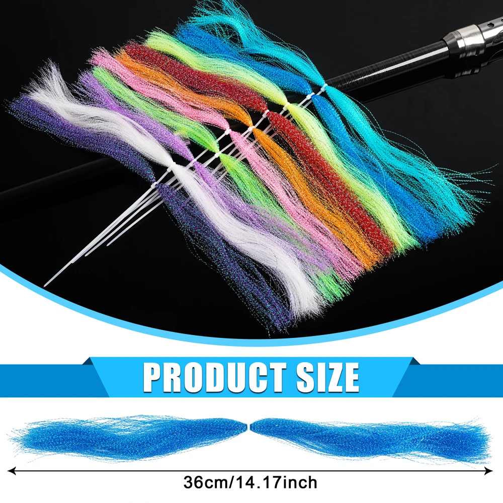 Línea de Flash de cristal, Kit de línea de atado de moscas, 10 colores, gancho, señuelo, moscas secas, plantilla, faldas, accesorios para hacer, 10 paquetes - imagen 2