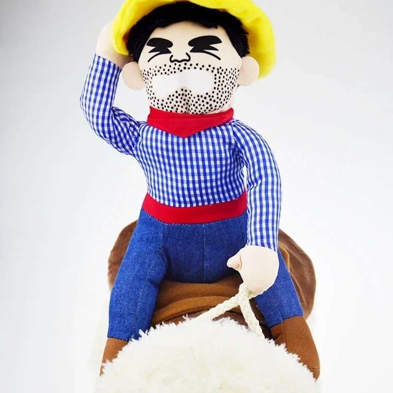 Ropa de jinete vaquero para perros y mascotas con sombrero, bonito traje para Halloween, Navidad, Festival, decoraciones para fiestas, cachorros, disfraz de Cosplay - imagen 3