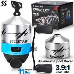 Sougayilang Spincast Carrete de Pesca Línea Preenrollada Botón Empuje
