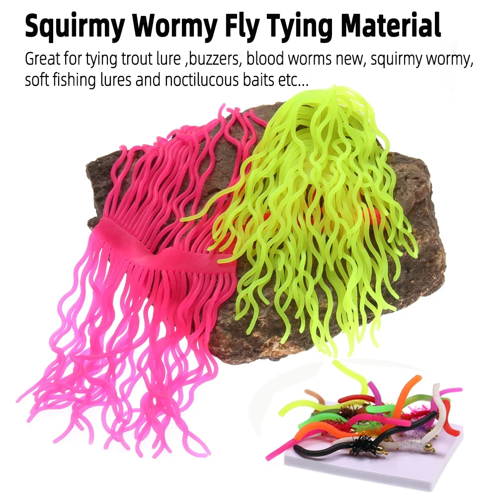 Wifreo, 6 uds., mezcla de colores, gusanos blandos, Material para atar moscas para tejer, ninfa, camarones, larvas, gusanos San Juan, señuelos de pesca de trucha - imagen 2
